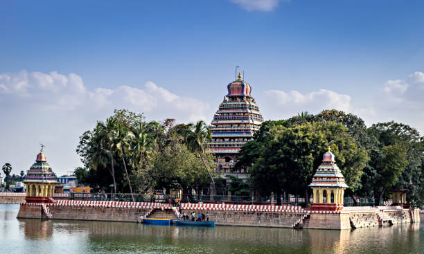 istock Vandiyur Mariamman temple located inside a lake in Madurai, India. 1343552992