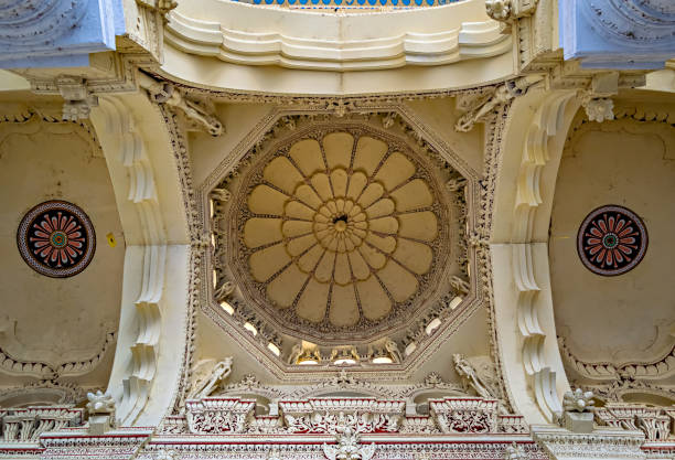 istock Exquisite carvings inside ancient Nayakkar palace in Madurai, India. 1343552998