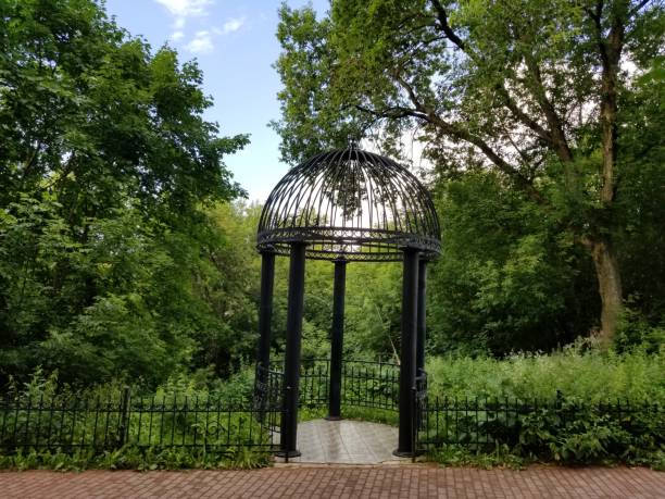istock A metal openwork gazebo in Pushkin Square, Kaluga 1343554658