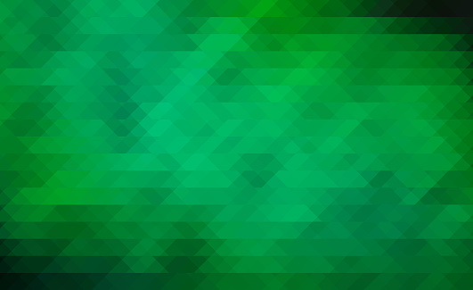 abstract retro pattern of triangle geometric shapes. colorful green, blue, cyan, black gradient mosaic backdrop. geometric hipster triangular background for template, banner, adsvertising.