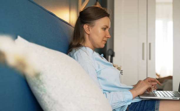 istock Female freelancer works from home. Teleworking concept. 1343561340