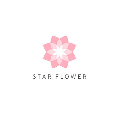 Vector design template. Pink  abstract flower icon.