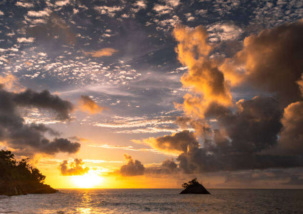 istock Sunset in the Caribbean overlooking the ocean 1343564108