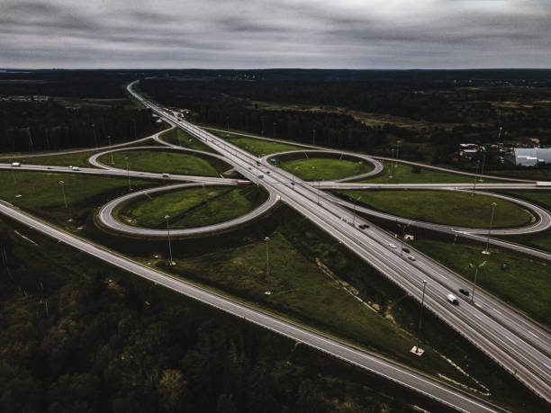 istock Highway junction aerial photo 1343565550