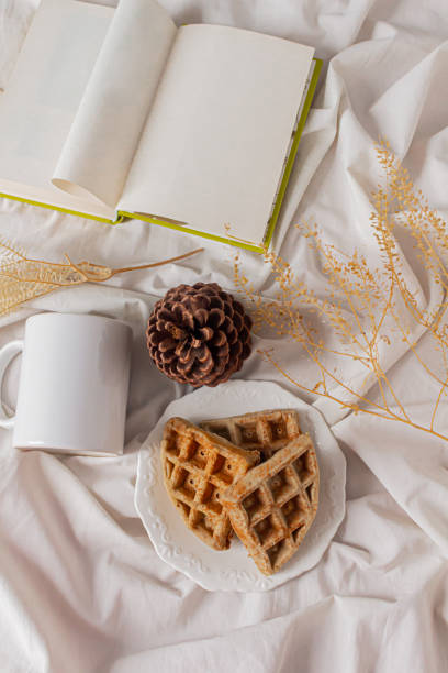 Breakfast in bed on an autumn morning