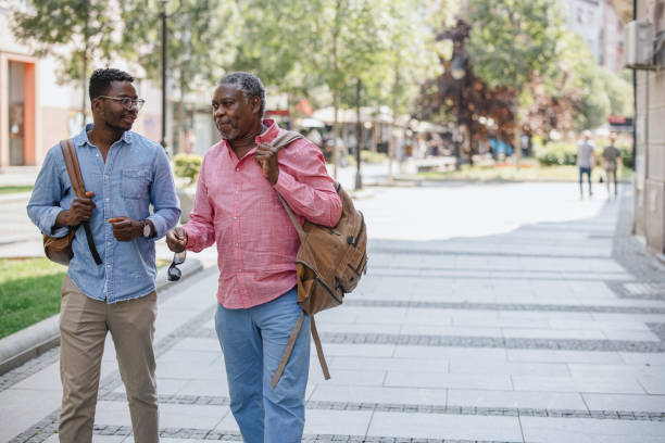 istock Father and son on a stroll around the city 1343565919