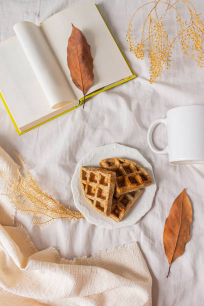 Breakfast in bed on an autumn morning