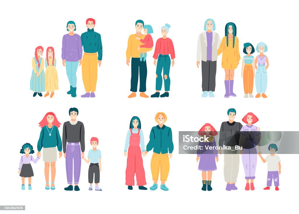 백인으로 고립된 사람들 그룹 벡터 일러스트레이션 가족에 대한 스톡 벡터 아트 및 기타 이미지 - 가족, 서 있기, 공동체 ...