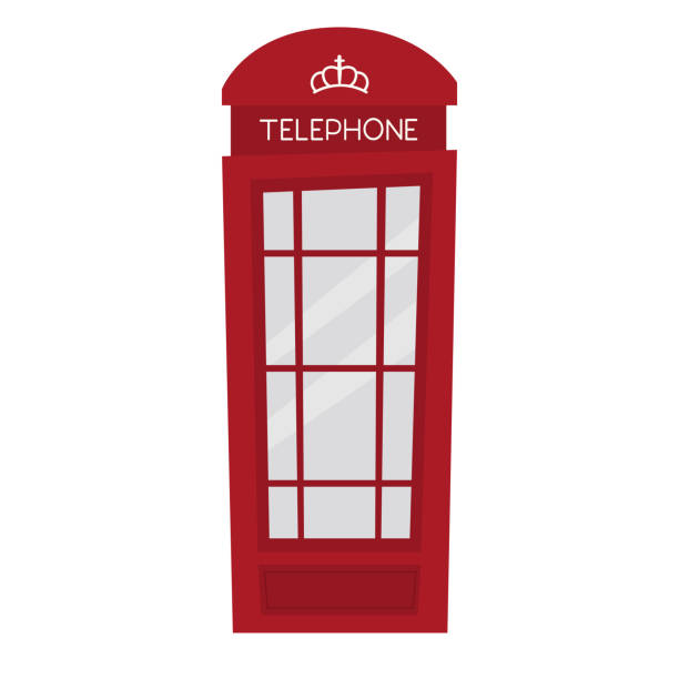 illustrations, cliparts, dessins animés et icônes de illustration vectorielle d’une cabine téléphonique rouge de londres - telephone cabin