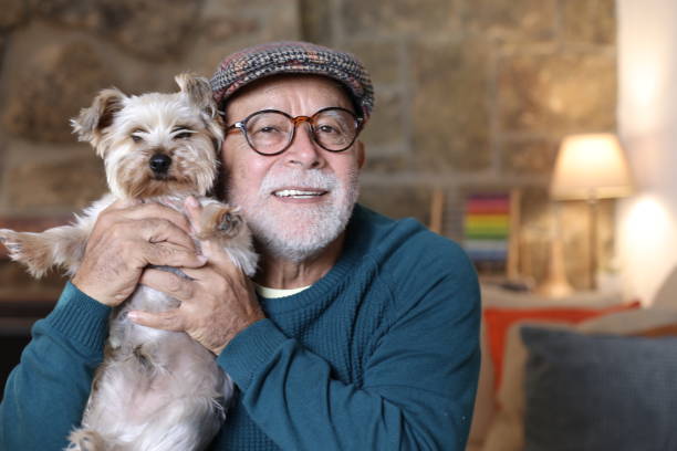 istock Elder man and his small dog 1343574164