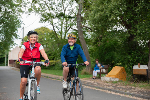 istock Active Senior Couple Cycling in the Countryside 1343576587