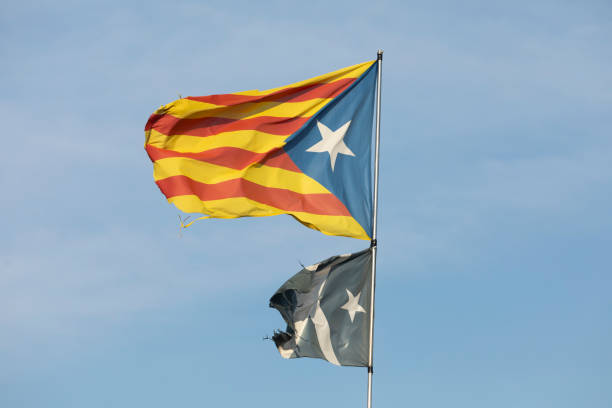 istock Flag of the pro-independence Catalan people, Spain 1343576948