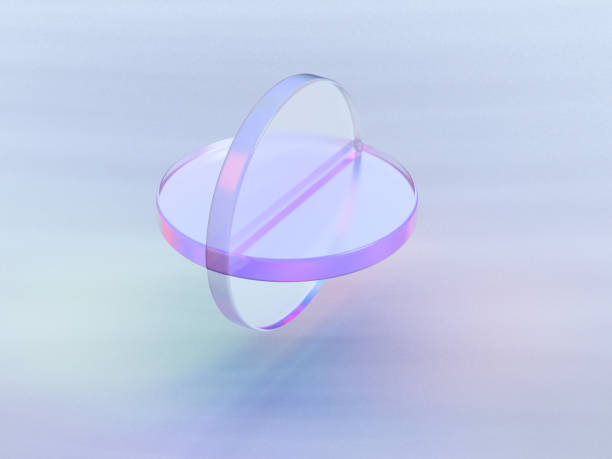 istock 3D rendered round shapes in transparent material on a light background. Illustration of innovation concepts, optical glasses, or minimalism. Visualization of illusion and backgrounds. 1343579366
