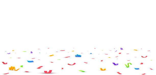 konfetti vektor illustration. festlicher hintergrund - colors streamer backgrounds congratulating stock-grafiken, -clipart, -cartoons und -symbole