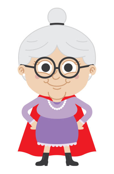 Grandma Superhero Elderly Super Woman Empowerment Grandparents Cartoon  Stock Illustration - Download Image Now - iStock