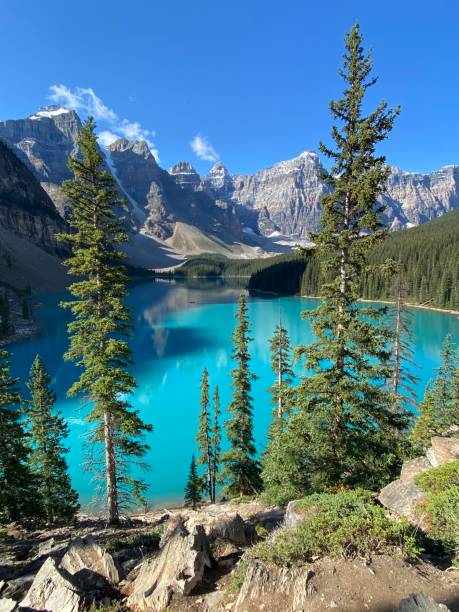 istock Mid morning image of moraine lake 1343589154