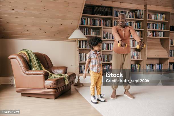 Motivating Grandkids Stock Photo - Download Image Now - 4-5 Years, 70-79 Years, African Ethnicity