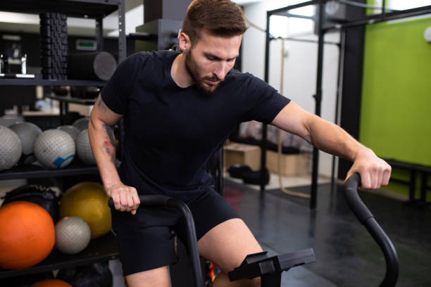 istock Air bike workout 1343594198