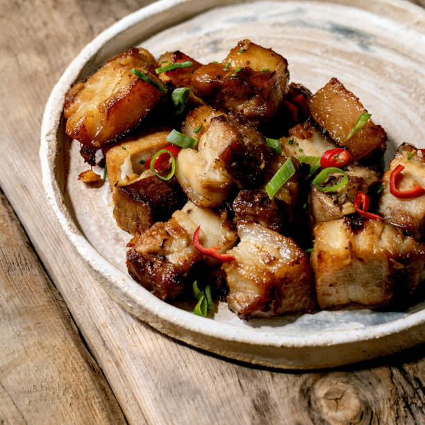 istock Grilled deep fried pork belly with chili pepper 1343595563