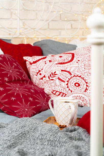 istock Bedroom decorated for Christmas time close up 1343600752