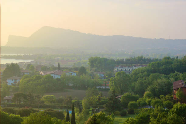 View towards Sirmione from Manerba del Garda in Lake Garda, Italy
