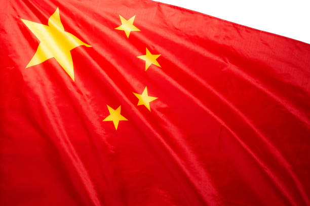 istock China flag waving as a background. 1343609385
