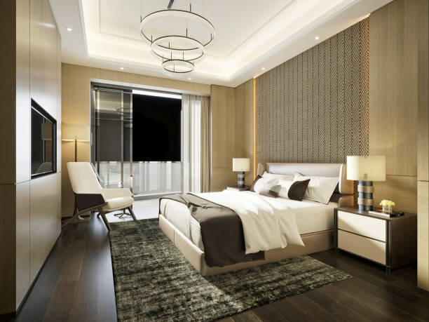 istock 3d render of luxury hotel room 1343609619