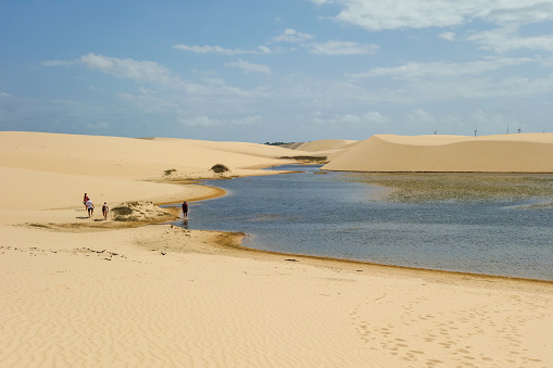 Pequenos Lencois, on Barreirinhas, Maranhao, Brazil. dunes on the rivery community of Cabure. High quality photo
