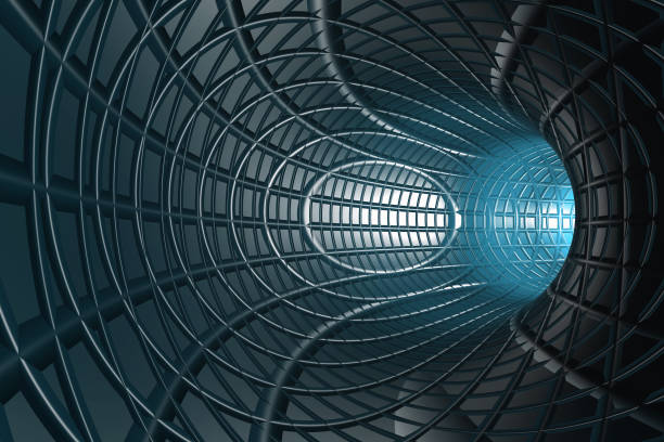 Abstract futuristic tunnel. 3D rendering.