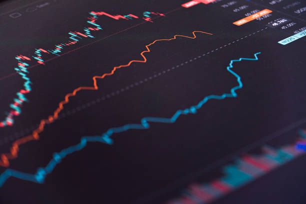 istock Financial stock market graph. Selective focus 1343621349