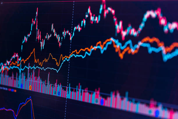 istock Financial stock market graph. Selective focus 1343621374