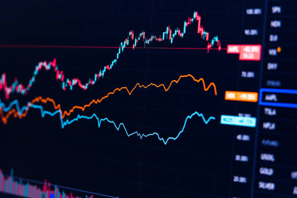 istock Financial stock market graph. Selective focus 1343621410