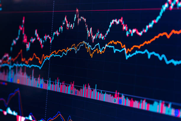 istock Financial stock market graph. Selective focus 1343621412