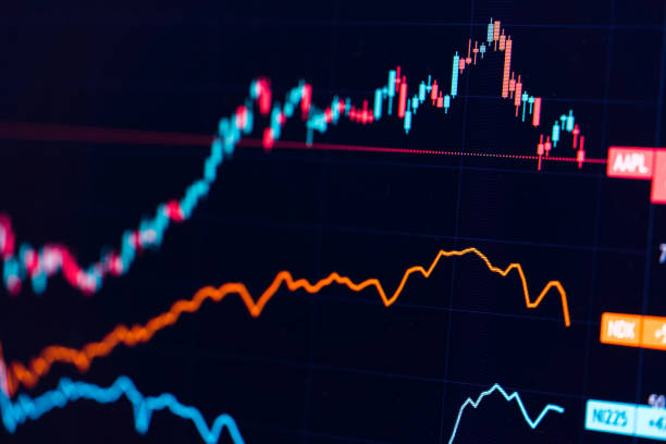 istock Financial stock market graph. Selective focus 1343621420