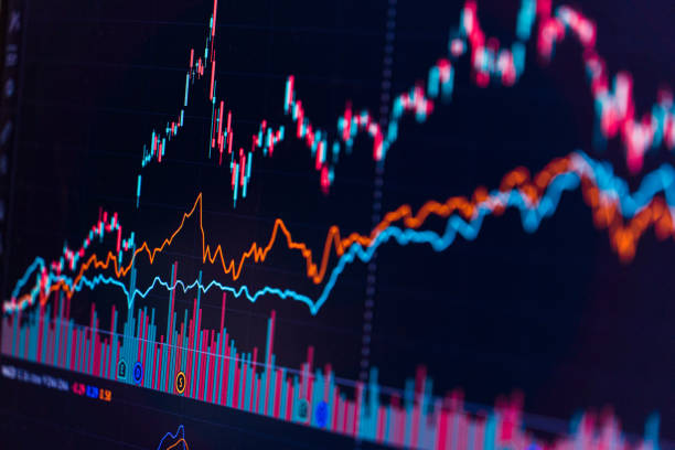 istock Financial stock market graph. Selective focus 1343621428