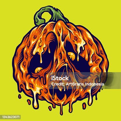istock Halloween Melt Pumpkins Horror Vector illustrations 1343623071