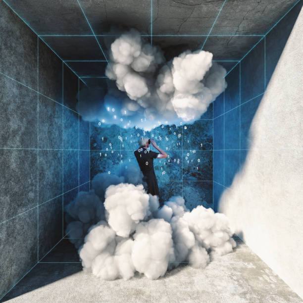 istock Futuristic dystopian virtual happiness for all 1343625931