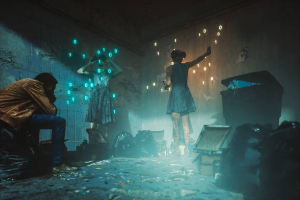 istock Futuristic dystopian virtual happiness for all 1343626165