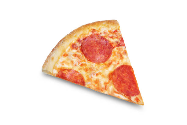 istock Fresh baked cheese pepperoni pizza on a white isolated background 1343626210