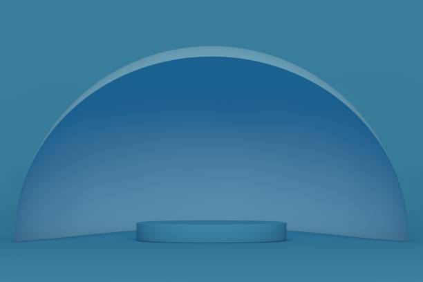 istock 3D Blue Stands, Product Stand, Blank Scene 1343628562