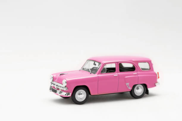 istock Miniature model of a retro car 1343628647