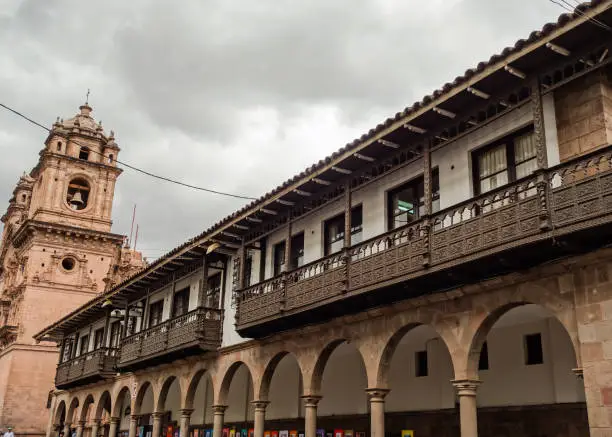 cityscape of Cusco, Peru. streetview. ancient architecture and urban scape.