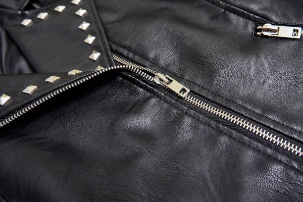 istock Chrome plated metal zipper 1343635920