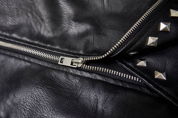 istock Chrome plated metal zipper 1343635925