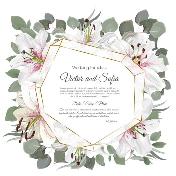 grußkarte für hochzeitseinladung - scrap gold illustrations stock-grafiken, -clipart, -cartoons und -symbole