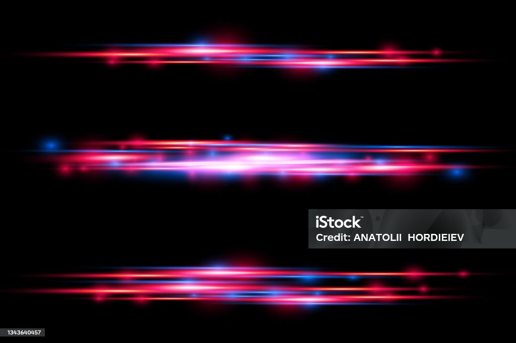 Red Yellow Blue Line Rays Red Blue Motion Line Horizontal Light Rays Stock Illustration ...