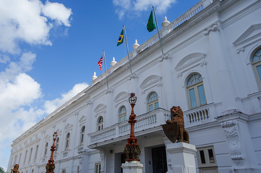 Palacio dos Leoes facade, governor house in Sao Luis, Maranhao state, Brazil. High quality photo
