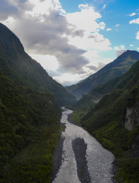 istock River canyon on the valley, tropical forest in Ecuador 1343649453