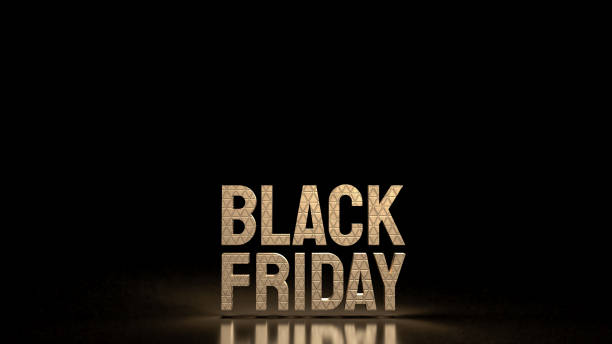 istock Black Friday gold text for offer or promotion shopping concept  3d rendering 1343654355