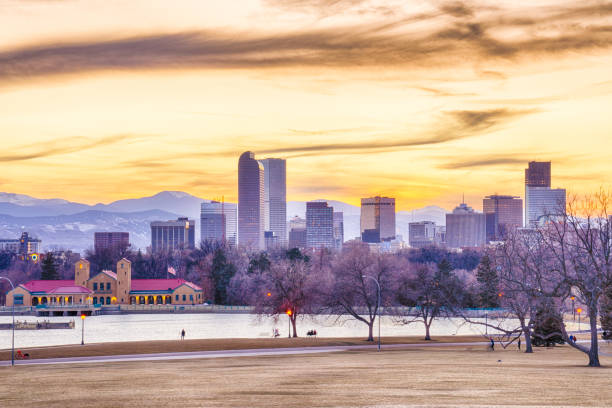 istock Denver city skyline at sunset 1343661654